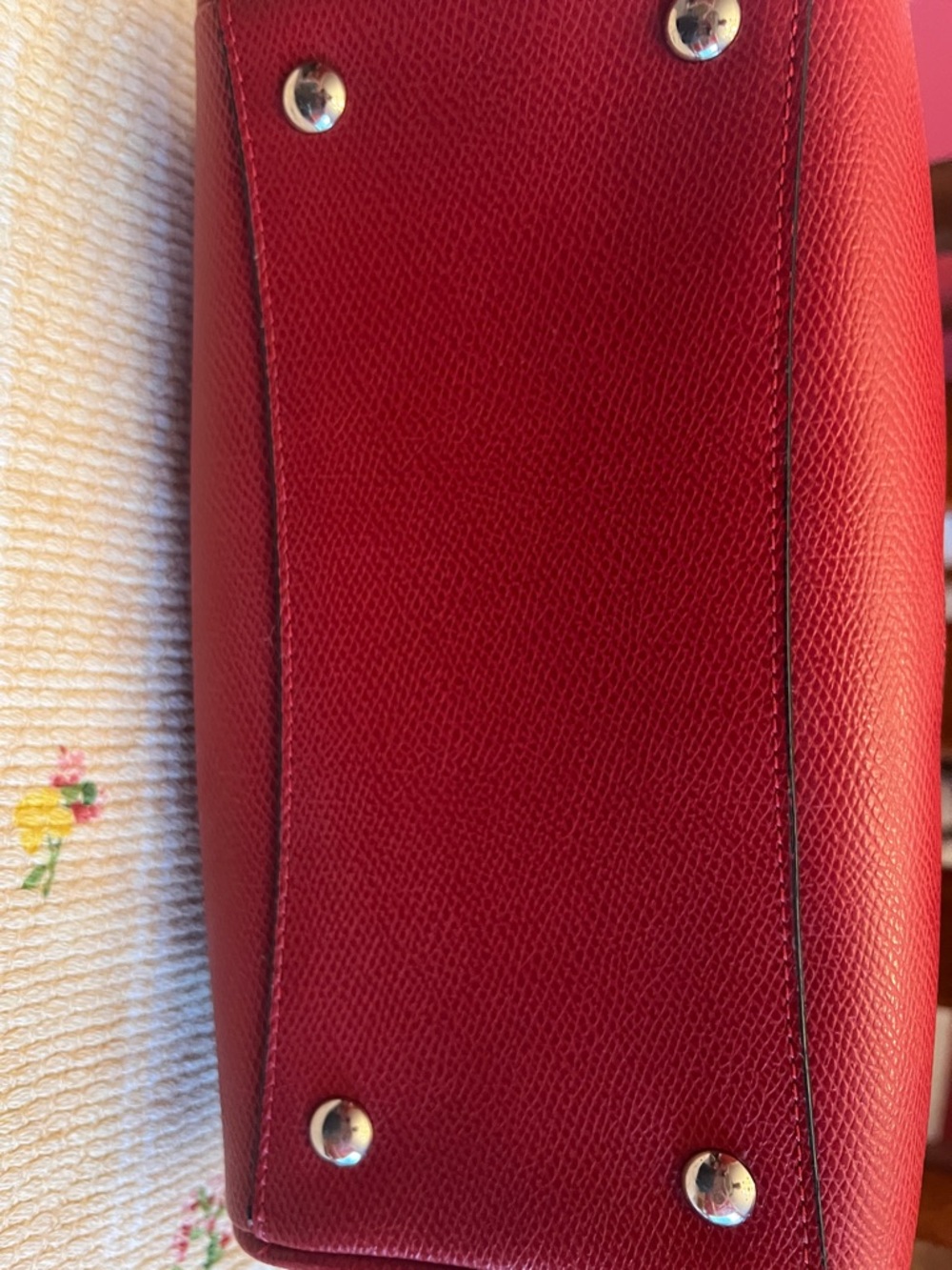 Coach Red Leather Satchel with Snoopy Sketch - Picture 7 of 8